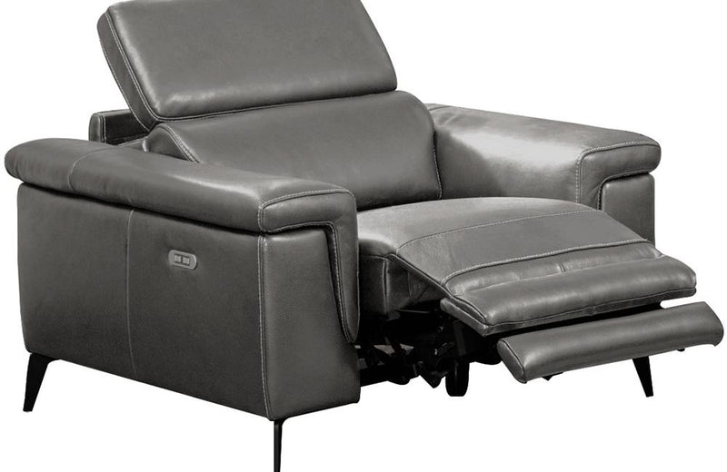 Everly Grey Premium Leather Chair