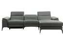 Jack Grey Leather Sectional Sofa