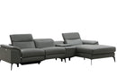 Jack Grey Leather Sectional Sofa