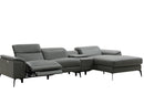 Jack Grey Leather Sectional Sofa