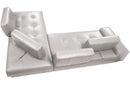 Callum Light Grey Leather Sectional Sofa