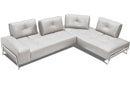 Callum Light Grey Leather Sectional Sofa