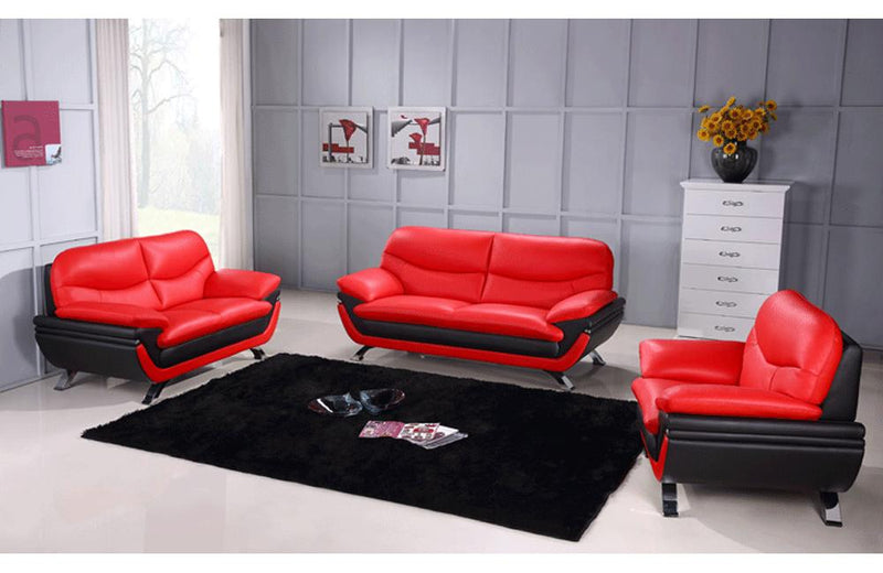 Makarios 3PC Living Room Set Red