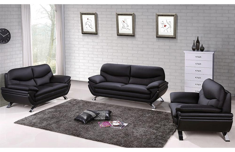 Makarios 3PC Living Room Set Black