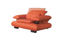 410 Modern Orange Leather Sofa Set