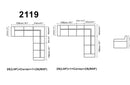 2119 Light Grey Sectional Sofa