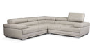 Mavis Light Grey Leather Sectional Sofa
