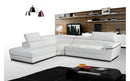 2383 White Leather Sectional Sofa