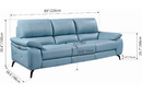 2934 Blue Sofa with electric recliners