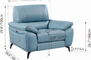 2934 Blue Sofa Set with electric recliners