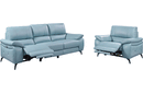 2934 Blue Sofa Set with electric recliners