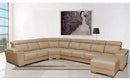 8312 Beige Leather Sectional w/ Sliding Seats