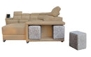 8312 Beige Leather Sectional w/ Sliding Seats