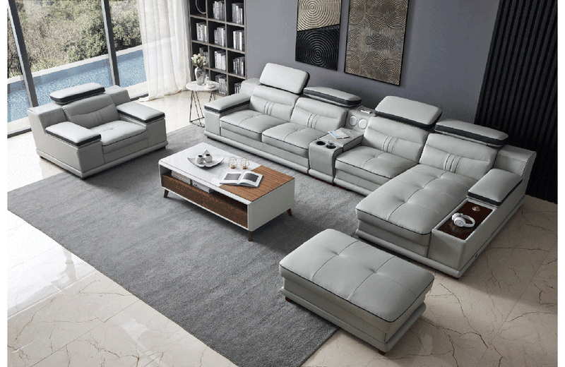 908 Sectional Sofa Light Grey