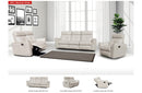 8501 White w/Manual Recliners Sofa Set