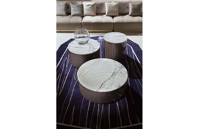 Infinity Small round cocktail table with marble top