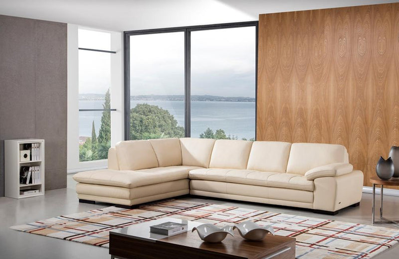 Santino Beige Leather Sectional Sofa