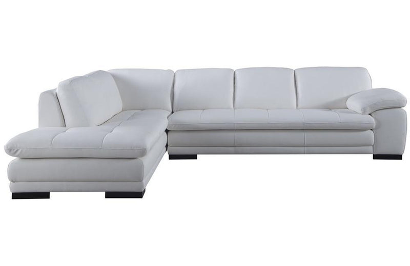 Santino White Leather Sectional Sofa