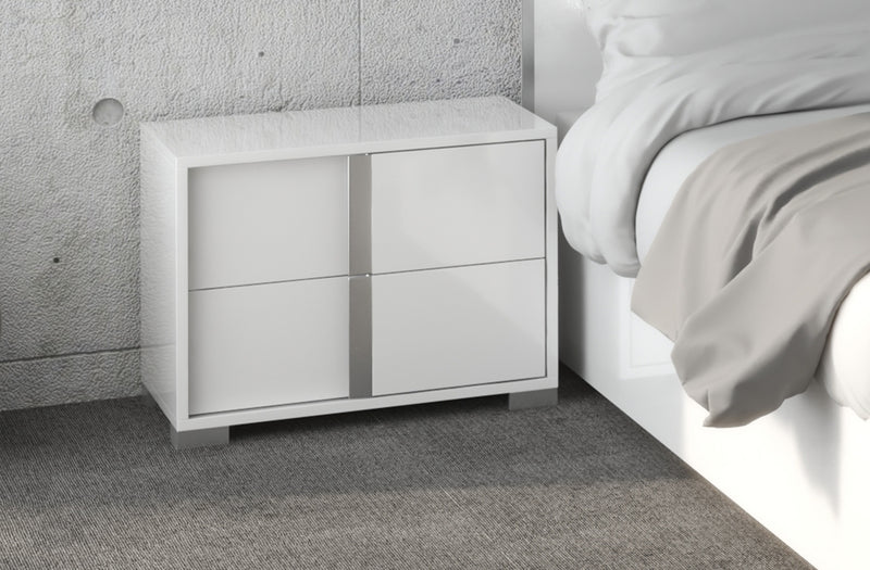 Madrid White Glossy  5 PC King Size Bedroom Set