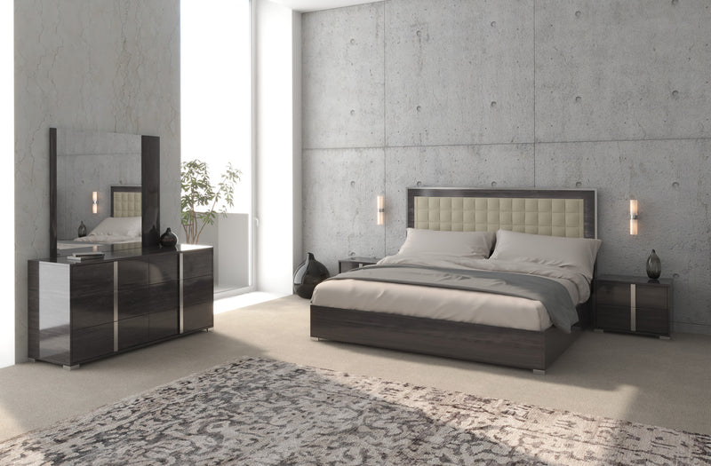 Madrid Glossy Grey 5 PC Bedroom Set