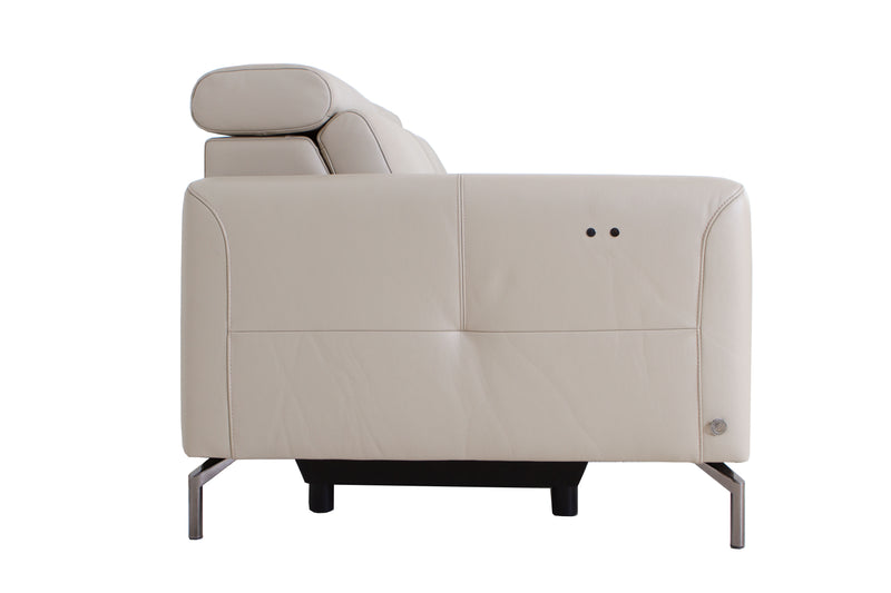Marco Beige Leather Reclining Sofa