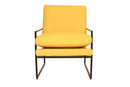 Munich Yellow Leather Modern Accent Chair