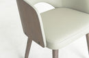 Muritz Ash Gray Dining Arm Chair in light gray leather