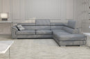 Nicole Gray Leather modern sectional