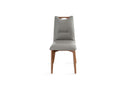 Ritz Walnut Grey Leather Dining Chair