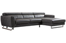 Alden Grey Leather Sectional Sofa