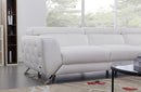 Alden White Leather Sectional Sofa
