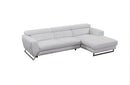 Alden White Leather Sectional Sofa