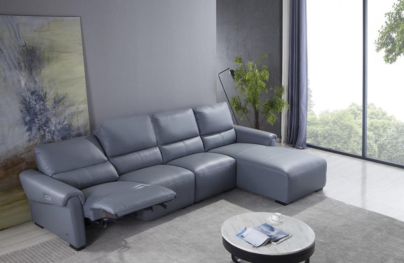Aldous Aqua Leather Sectional Sofa