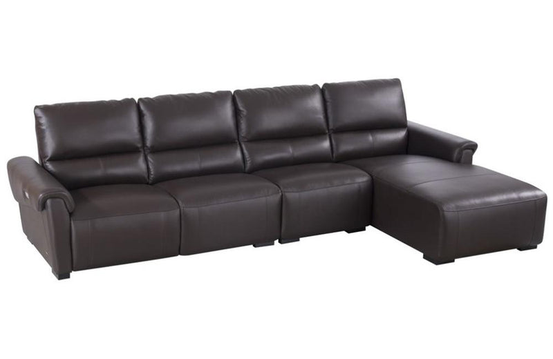Aldous Brown Leather Sectional Sofa