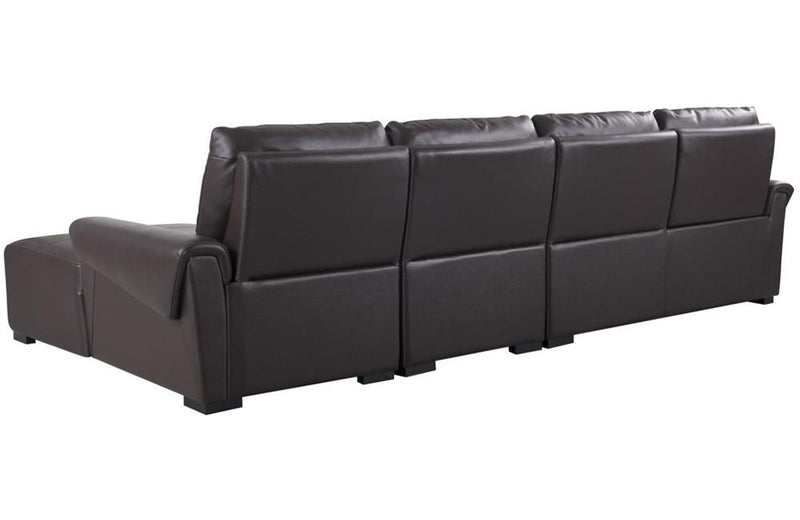 Aldous Brown Leather Sectional Sofa