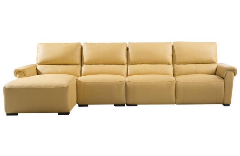 Aldous Mustard Leather Sectional Sofa