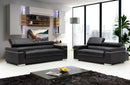 Vista Leather Loveseat in Black