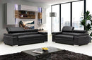 Vista Leather Loveseat in Black