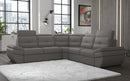 Salzburg Grey Leather Sectional by Nordholtz