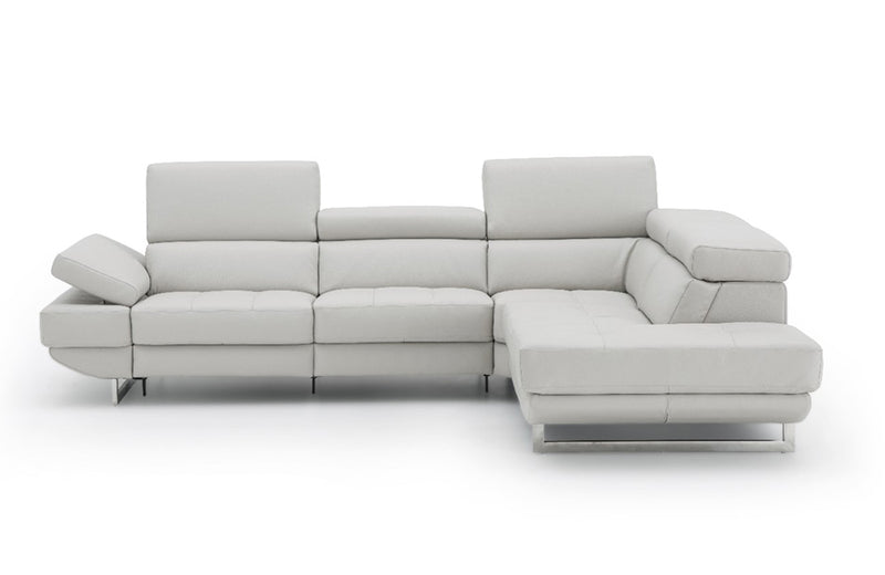 The Annalaise Leather Recliner Sectional Sofa Silver Grey