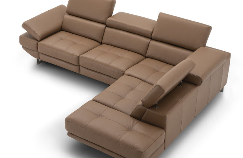The Annalaise Leather Recliner Sectional Sofa Caramel