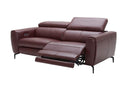 Scuzzo Merlot Reclining Leather Sofa