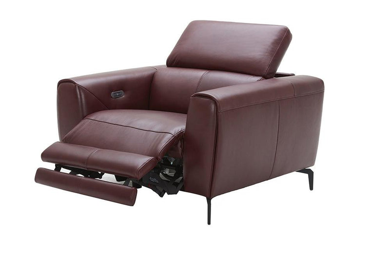 Scuzzo Merlot Reclining Leather Sofa