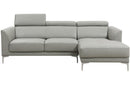 Aarav Grey Leather Sectional Sofa
