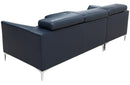 Aarav Blue Leather Sectional Sofa