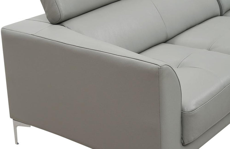 Aarav Grey Leather Sectional Sofa