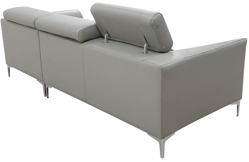 Aarav Grey Leather Sectional Sofa