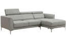 Aarav Grey Leather Sectional Sofa