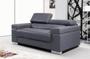 Vista Leather Loveseat in Grey