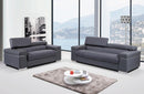 Vista Leather Loveseat in Grey